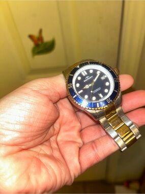 Rotary Two-Tone Blue and Gold Men's Dive Watch
